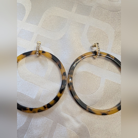 Statement earrings. Set of 2.  Cosmetic only . The circles are 3 inches. EUC. - Picture 2 of 6